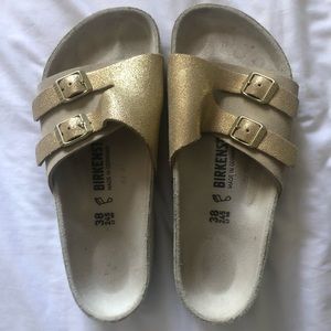 Women’s Gold Birkenstock Slides